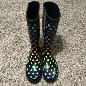 Women’s Polka Dot Rubber Boots size 6M